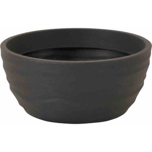 Anthrazitfarbene Siena Garden Pflanzschale Madrid mit 3D-Wellenoptik, Ø 48 cm.