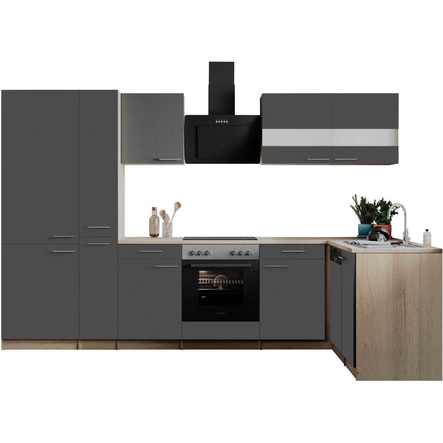 Respekta Winkelküche Merle 310 cm Grau_2