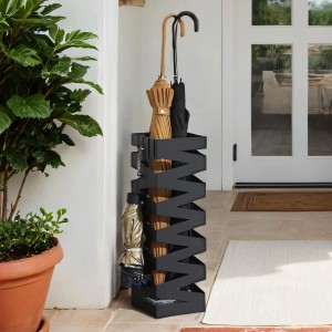 Songmics Schirmständer Patsy Metall Quadratisch Schwarz