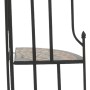 Schwarzes Siena Garden Eckregal Prato mit drei Mosaik-Regalböden aus Eisen.