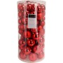 Weihnachtskugel-Set, 100 rote Kugeln aus Polystyrol in verschiedenen Größen und Designs.