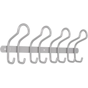 Siro Hakenleiste mit 8 Haken aus Aluminium, 400 mm lang, für Garderobe.