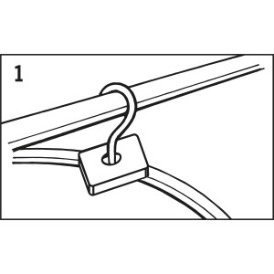 Anwendungshinweis: Nexa Lotte Zedernholz-Ring am Kleiderbügel zur Mottenabwehr.