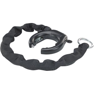 Prophete Rahmenschloss mit Anschlusskette und Stahlringbügel für Fahrräder.