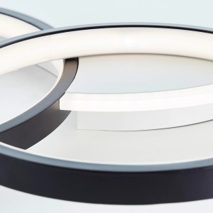 Moderne LED-Deckenleuchte Davinson, 55 cm, in Weiß und Schwarz. Ideal für Innenräume.