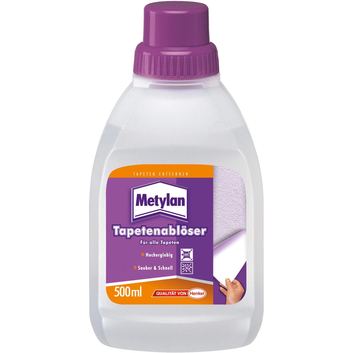 Flasche Metylan Tapetenablöser, 500ml, zum einfachen Entfernen von Tapeten.
