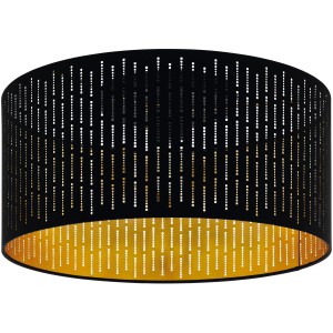 Eglo Deckenleuchte Varillas, schwarz-gold, mit Cut-Outs für Wohnzimmer, Esszimmer oder Schlafzimmer.