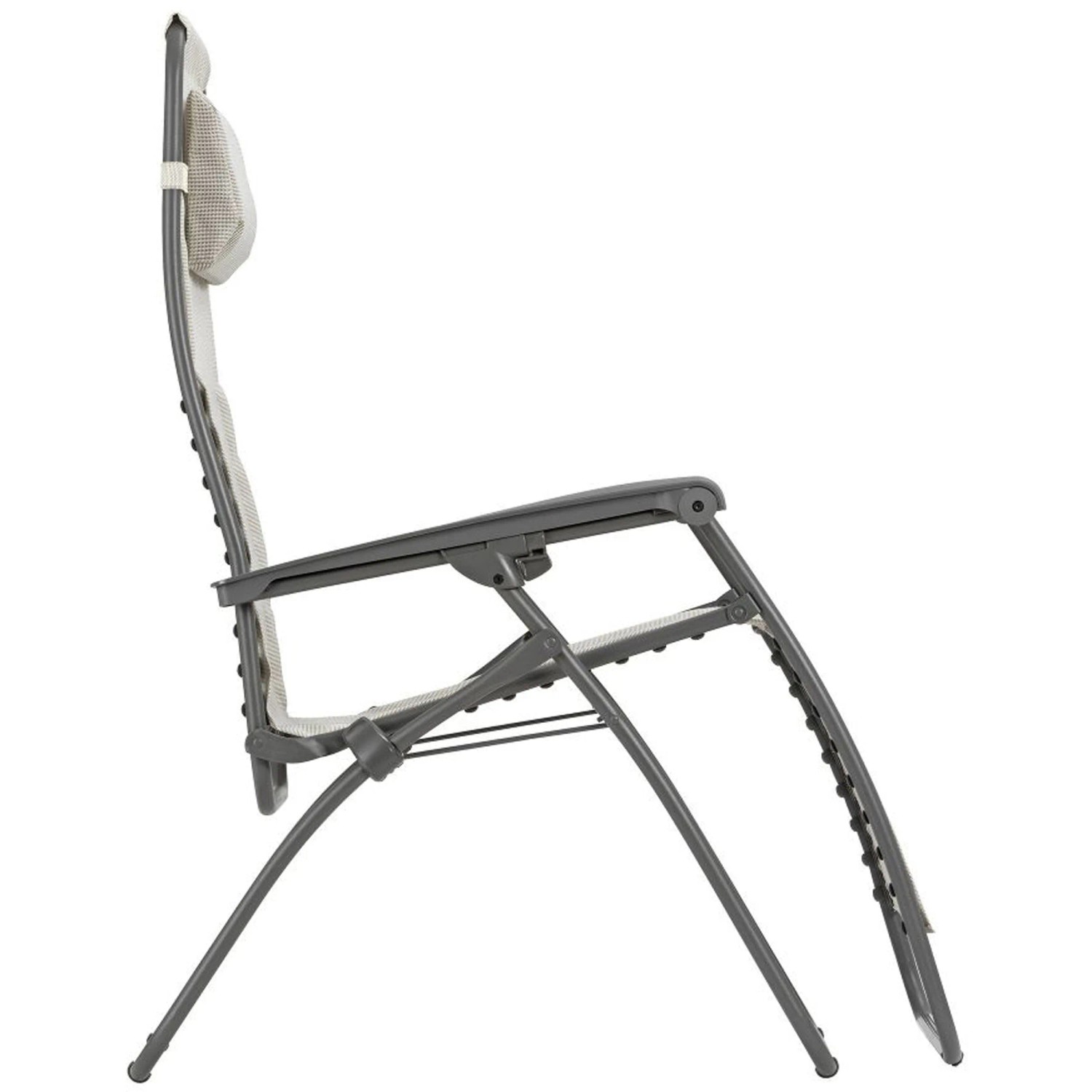 Lafuma Relaxsessel RSXA CLIP Batyline® Seigle II, Gartenstuhl mit verstellbarer Kopfstütze und grauem Gestell.