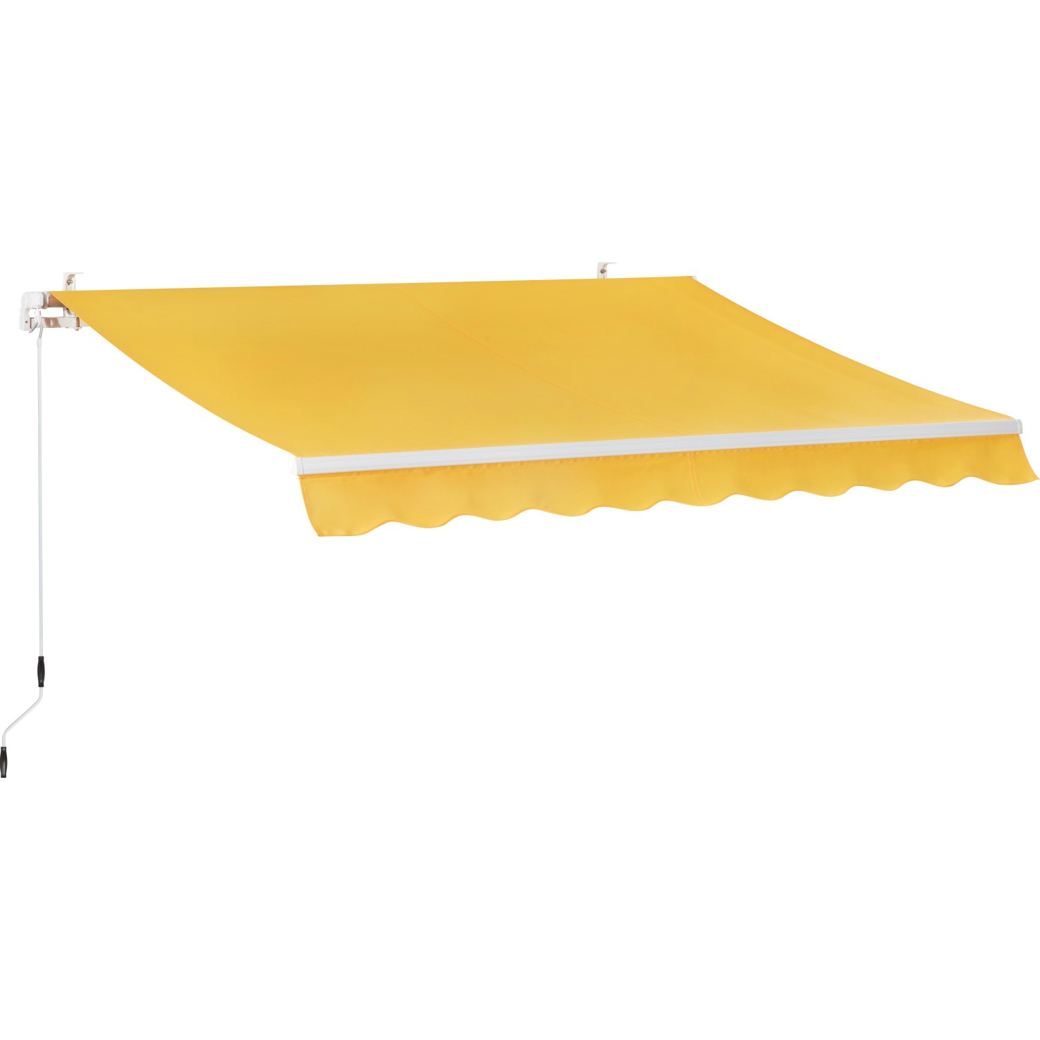 Markisen Ersatzstoff Wasserdicht 360x300cm - Sonnenschutz Für Garten Mit Volant In Beige