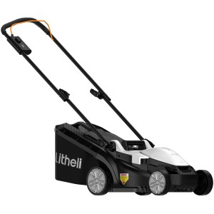 Litheli Akku-Rasenmäher U20, 20V mit Akku. Kompakter Rasenmäher in Schwarz/Weiß.