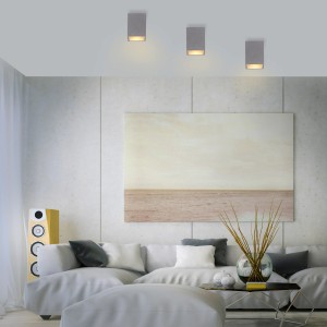 Eckige Paul Neuhaus Deckenleuchte Eton in Betonoptik, 11x14 cm. Modernes Design für Wohnräume.