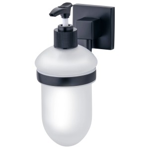 Fackelmann Seifenspender New York, schwarz, zur Wandmontage im Badezimmer.