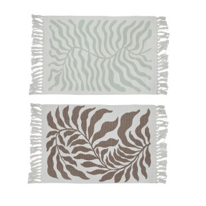 Boltze Bodenteppich Hiram, 2-fach sortiert, beige, mit Pflanzenmuster und Fransen.