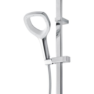 Breuer Duscharmatur Aquamaxx Splash, weiße Handbrause mit Duschstange.