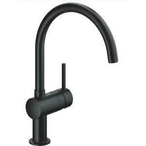 Grohe Minta Spültischbatterie in Velvet Black mit C-Auslauf.
