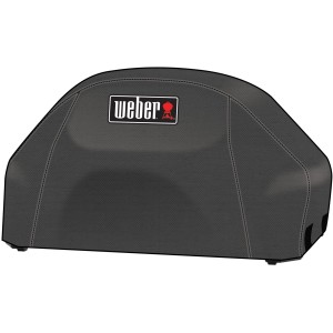 Schwarze Weber Premium Abdeckhaube für Pulse 2000 Grill, schützt vor Schmutz und UV-Strahlung.