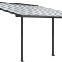 Moderne Palram Olympia Terrassenüberdachung 3x5.5 in Anthrazit mit klarem Polycarbonat-Dach.