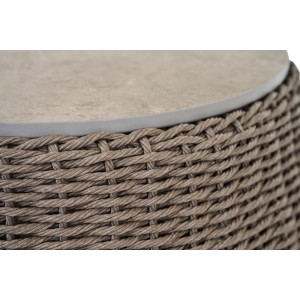 Siena Garden Gartentisch Liguria Rund Stein Taupe-Grau 60,5 cm x 60,5 cm