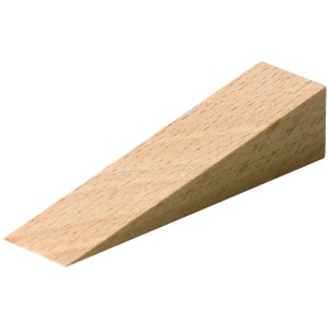 Holzkeil aus Buche, 14 x 18 x 65 mm, zum Unterlegen und Ausgleichen.