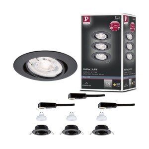 Paulmann Einbauleuchte Salerno EBL 3er Schwarz Matt 67 mm 3x2,9 W