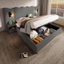 okwish Polsterbett 180x200cm mit Stauraum Doppelbett Grau ohne Matratze_3