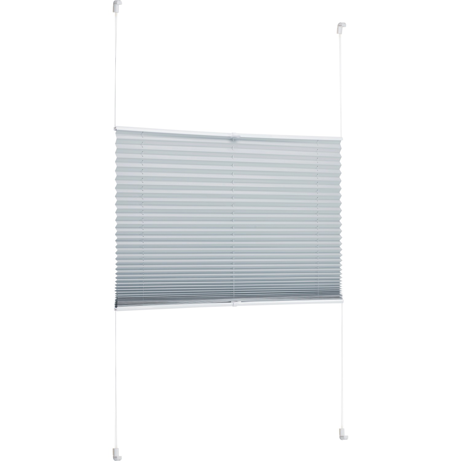 Hellgraues Thermo-Spannplissee Toledo, 90x130 cm, für Fenster, ohne Bohren montierbar.