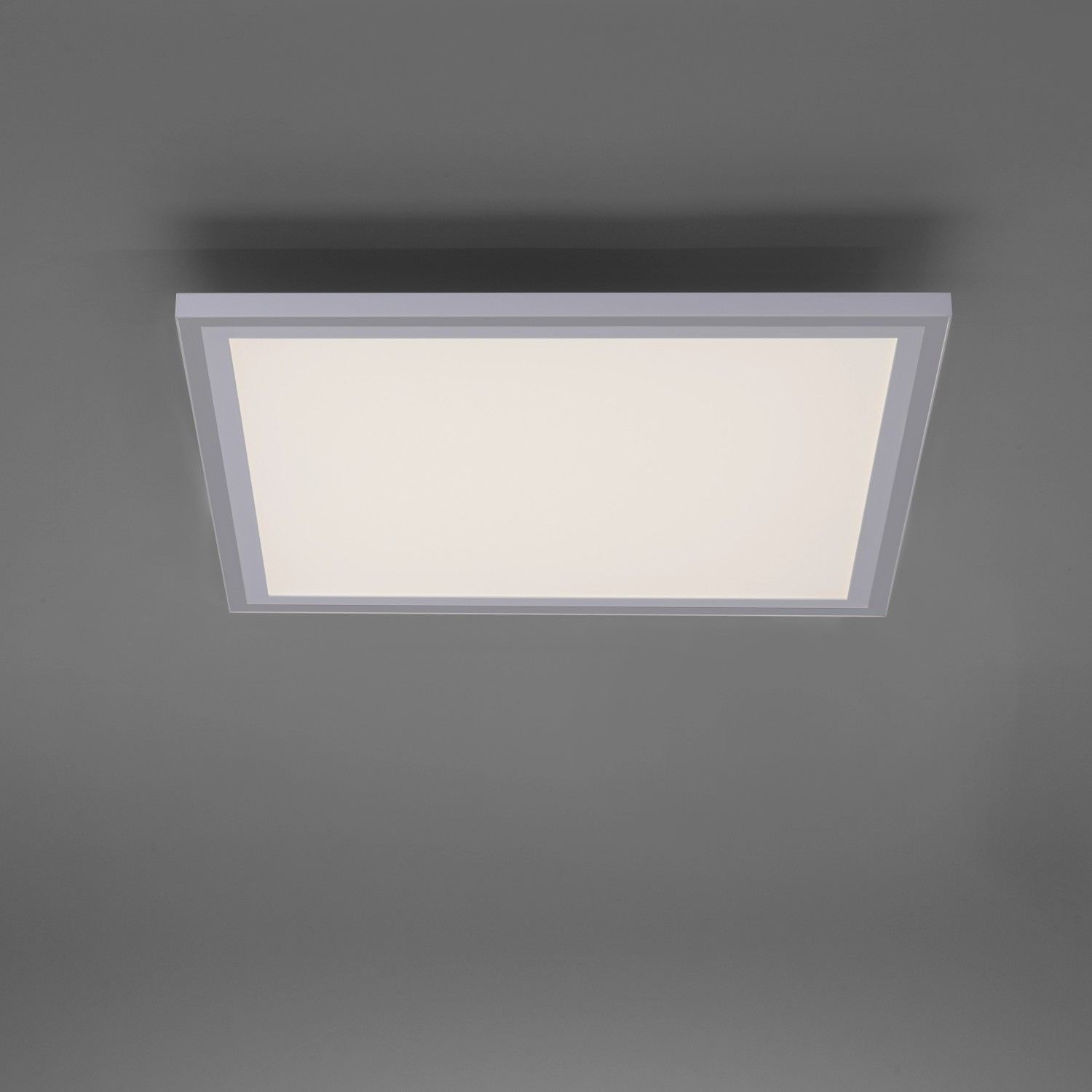 Quadratische, dimmbare LED-Deckenleuchte Edging in Weiß, 46,4x46,4 cm.