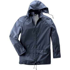 Blaue Scheibler Regenjacke Chester 8126 Gr. L für Arbeitskleidung, wind- und wasserdicht mit Kapuze.