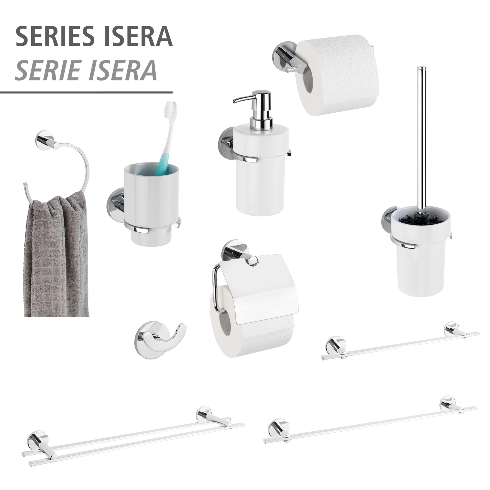 Wenko WC-Garnitur Isera UV-Loc® Silber Glänzend kaufen bei OBI | Toilettenbürstenhalter