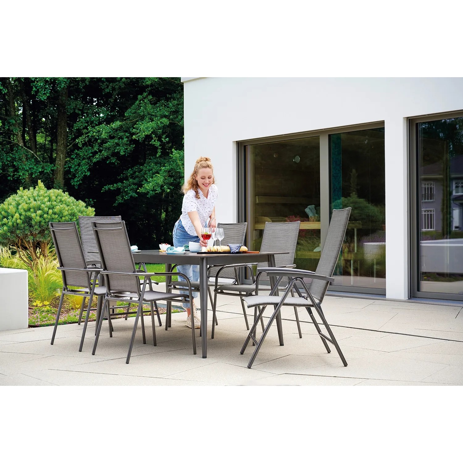 Sieger Gartentisch Rechteckig Eisengrau Schiefer Anthrazit 160 cm x 90 cm kaufen bei OBI
