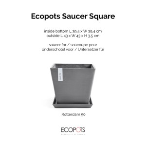 Ecopots Untersetzer Rotterdam Grau 43 x 43 cm