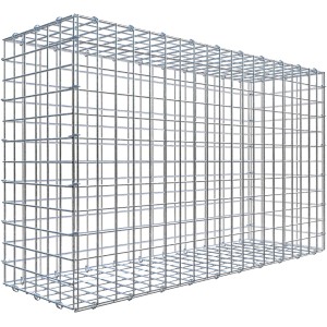 Leere Gabiona C-Ring-Gabione, 60x100x30 cm, Maschenweite 5x5 cm, aus verzinktem Drahtgitter.