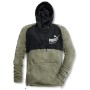 Puma Workwear Hoodie Champ in Oliv/Carbon, Größe L. Kapuze, Kängurutasche, Logo-Druck.