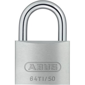 Abus Titalium Vorhangschloss 64TI/50 SB aus Aluminium, silberfarben.