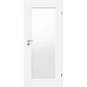 Weiße Classen Zimmertür Kofano 1.2 mit Glaseinsatz, DIN links, 61x198,5 cm.