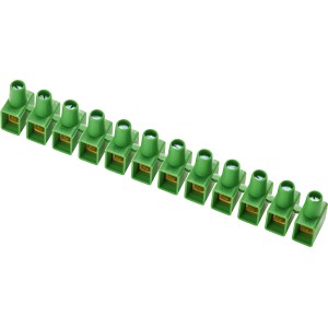 Grüne 12-polige Dosenklemme (3er-Set) zum Verbinden von Kabeln bis 2,5 mm Ø.