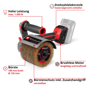 Einhell Akku-Bürstenschleifer Professional TP-BR 18/32 Rot-Schwarz