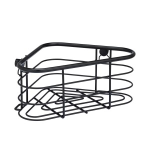 Schwarze Wenko Eckablage Trestina aus Edelstahl, Drahtdesign, 25x10,5x16,5 cm.