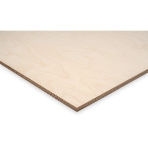 Multiplexplatte Birke, 300x150x1,2cm, für Möbelbau & Regalböden, helle Oberfläche.