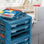 Bosch Professional i-Boxx Rack Deckel auf Werkzeugkoffer-System mit Zubehör.