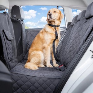 BigDean Autoschondecke Hund Rücksitz Mit Sichtfenster Und Seitenschutz Wasserdichte Hundedecke Auto Rückbank Aus 600D Oxford Rutschfest Kratzfest