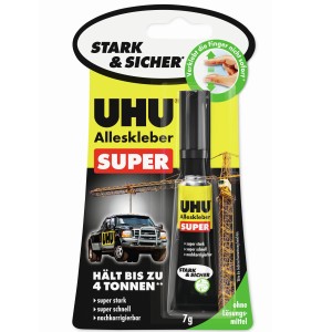 Uhu Alleskleber Super Transparent 7g: Universalkleber für präzise und starke Verklebungen.