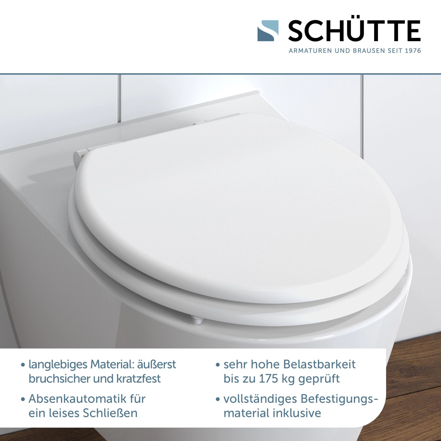 Belvit WC Design Sitz Absenkautomatik Softclose Toilettensitz Duroplast Weiu00df