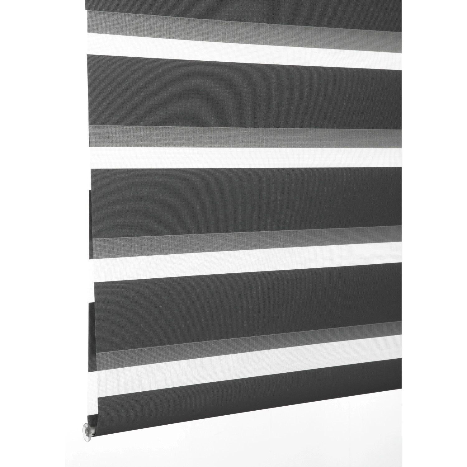 Schöner Wohnen Doppelrollo Tilda, 45x150 cm, Grau. Lichtdurchlässige und blickdichte Streifen.