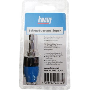 Knauf Schraubvorsatz mit Bit für Gipskartonarbeiten im Blister.
