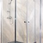 Sanotechnik Duschwand Grande mit Drehtür, 117x195 cm, Klarglas, teilgerahmt für Eck- oder Nischendusche.