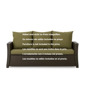 Setgarden Mix-Techno Gartenkissen Für Polyrattan Möbel 170×50×50 cm – Kissen Für 3 Sitzer Gartensofa 1tlg Grün