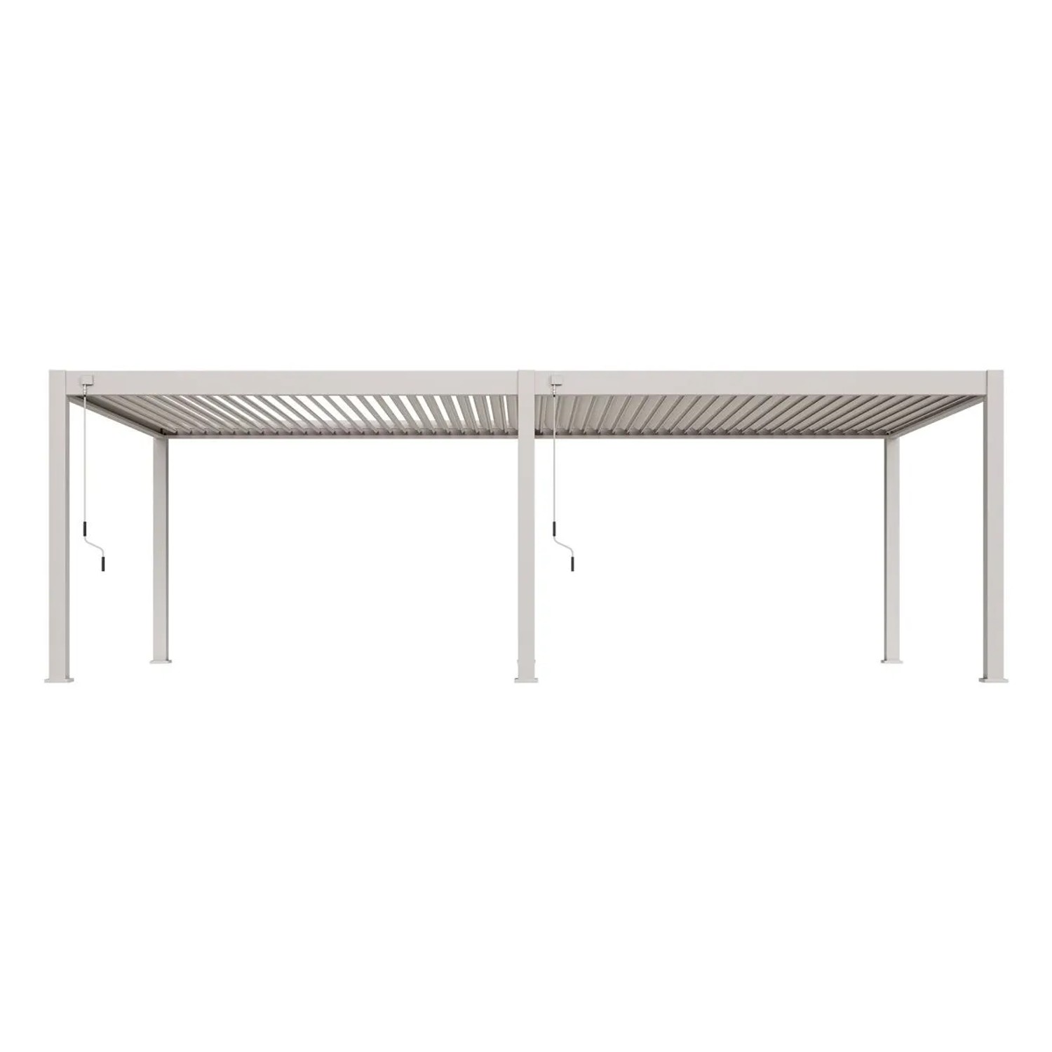 Weide Deluxe Plus Pavillon 4x8m, Ivory Sand. Aluminium Terrassenüberdachung mit verstellbaren Lamellen.