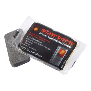 Starters Profi-Reinigungsschwamm, 2 Stück, für Kamin- und Ofenzubehör. Kratzfreie Reinigung von Kaminscheiben.