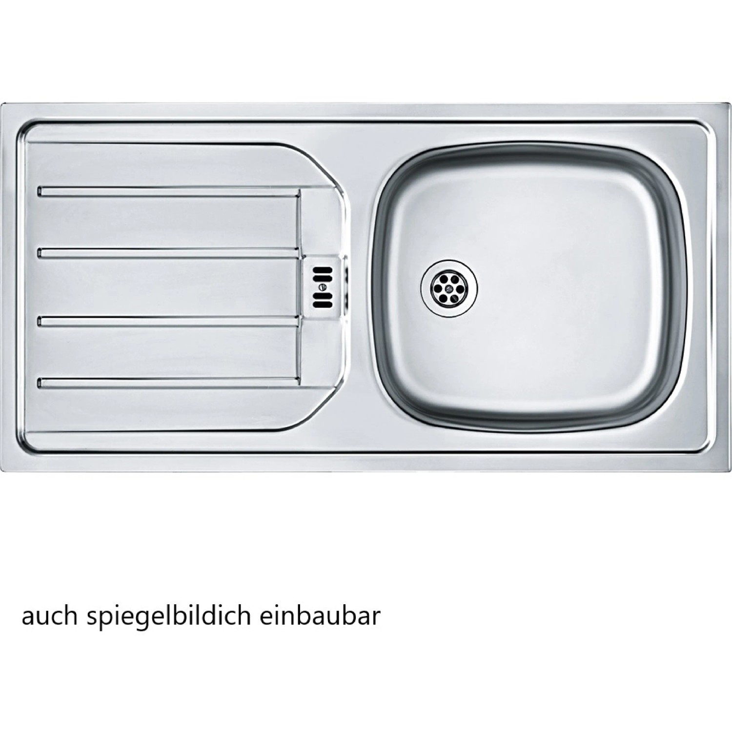 Edelstahl Einbauspüle für Held Möbel Küchenzeile Sorrento, reversibel.